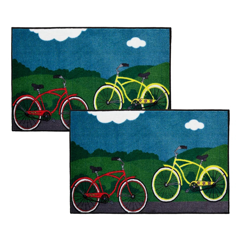 Sprogs Buddy Time Kids Rugs (Bike & Bike) (Set of 2)