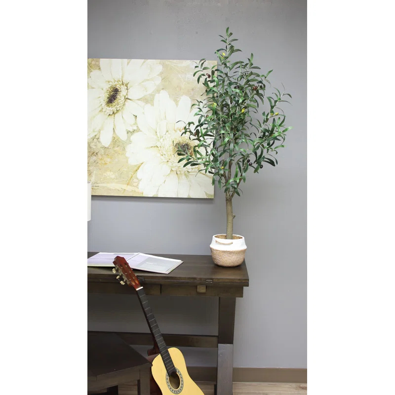 Primrue Faux Olive Tree Tree in Pot Liner