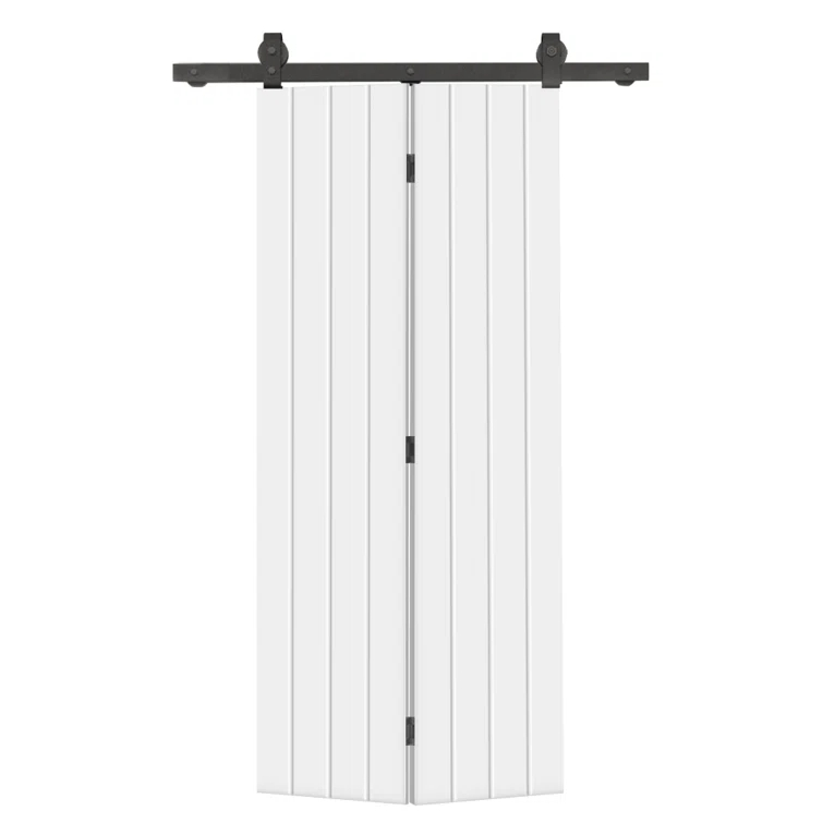 Calhome Modern Bi-Fold Barn Door with Sliding Hardware Kit