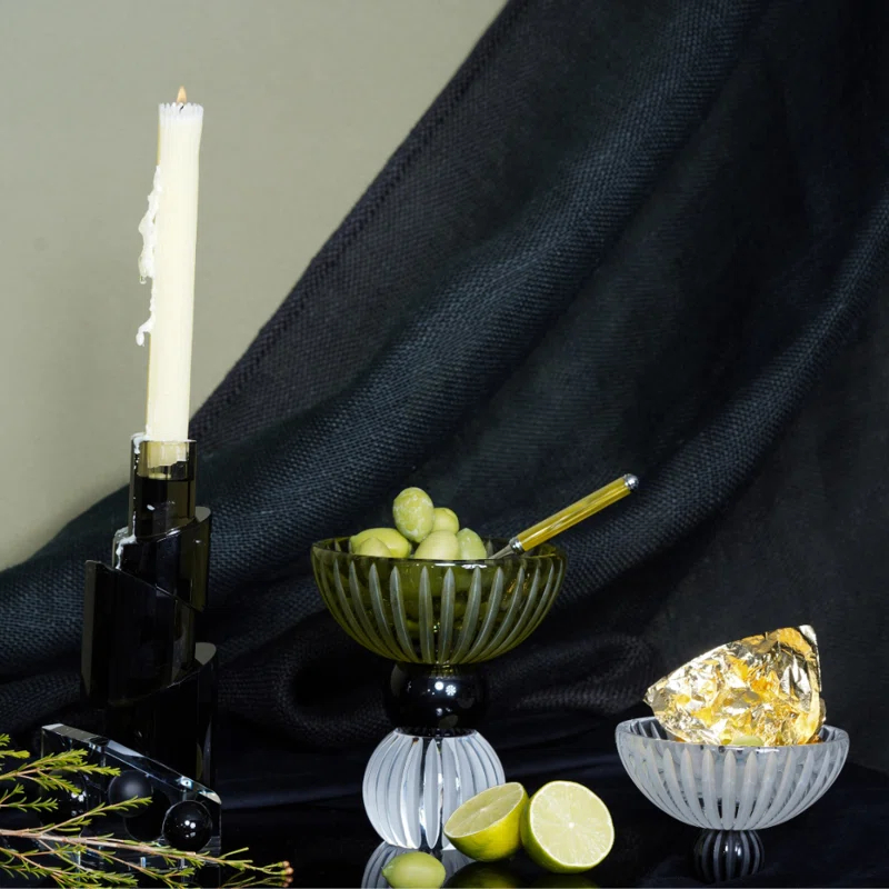 Ellipses Handmade Crystal Candlestick