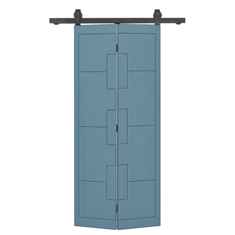 Calhome Modern Bi-Fold Barn Door with Sliding Hardware Kit