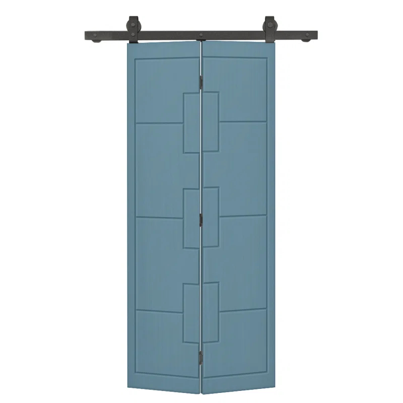 Calhome Modern Bi-Fold Barn Door with Sliding Hardware Kit