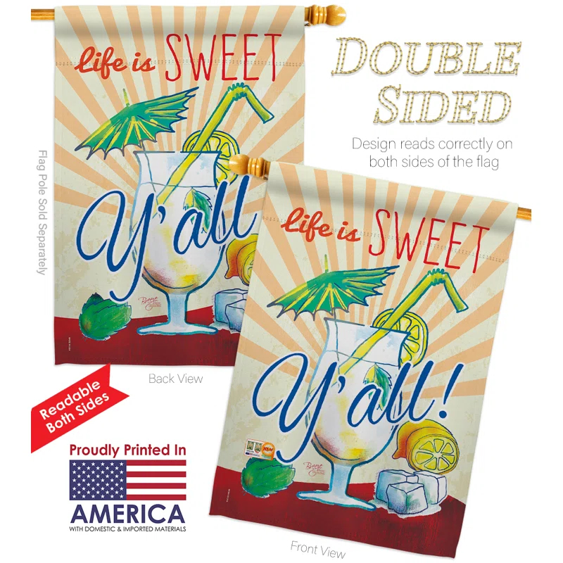 Breeze Decor Double Sided 40'' H x 28'' W Polyester Flag Set