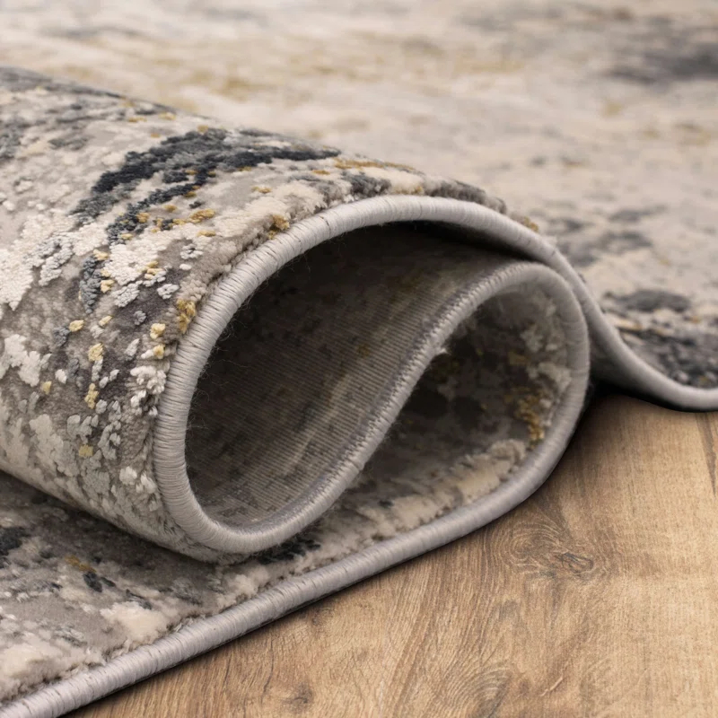 Marseille Gray/Cream Modern Abstract Area Rug