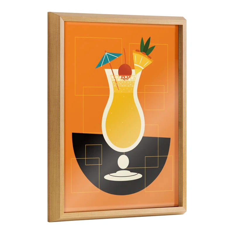 Kate and Laurel Blake " Bright Colorful Bar Drink " Painting Print