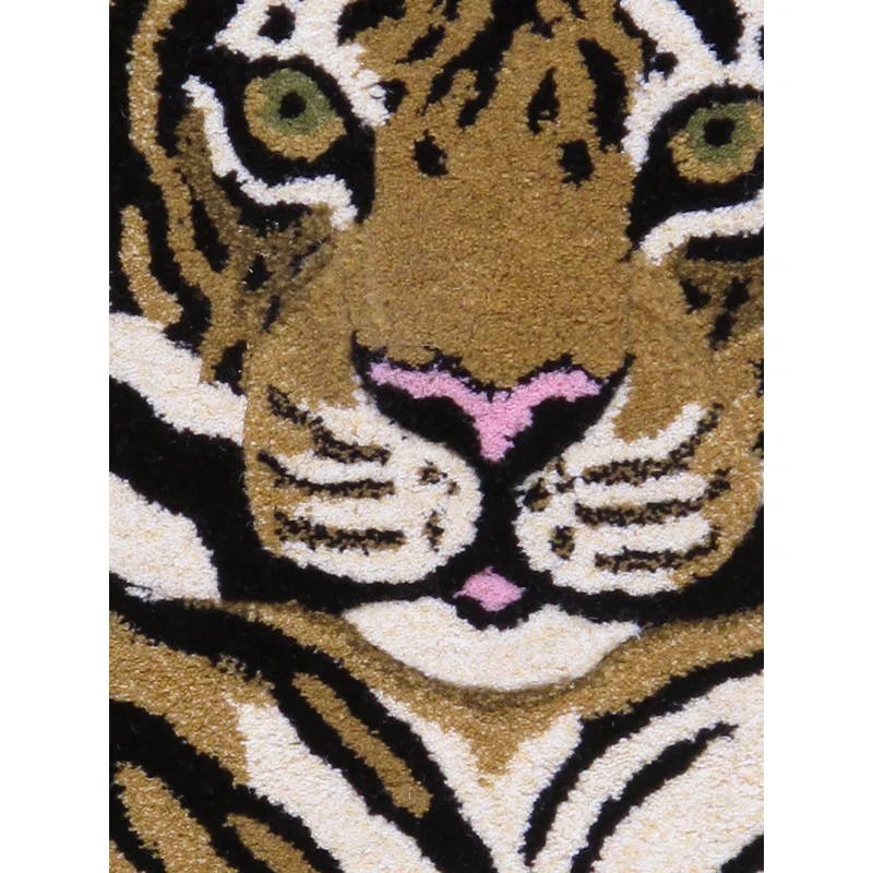 Pasargad Forest Handmade Tufted Rectangle 2' x 3' Wool Area Rug in Brown/Natural/Green