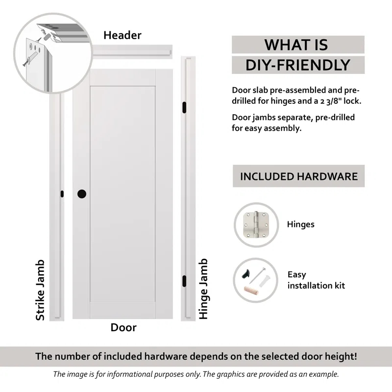 Palladio 5 Lite DIY-Friednly Manufactured Wood and Glass Single Prehung Interior Door