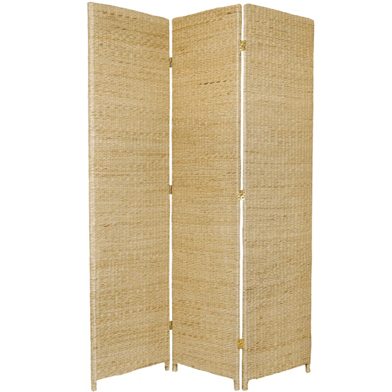 Highland Dunes Fickes 53" W x 71" H Woven Rushes Folding Room Divider