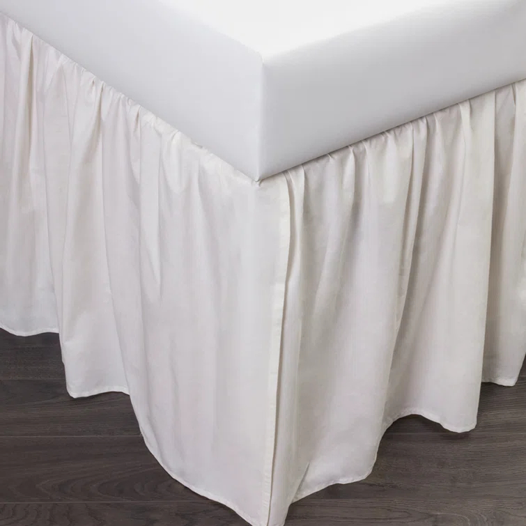 Fresh Ideas Fresh Ideas Ruffled Poplin Bed Skirt, 14" Drop Length