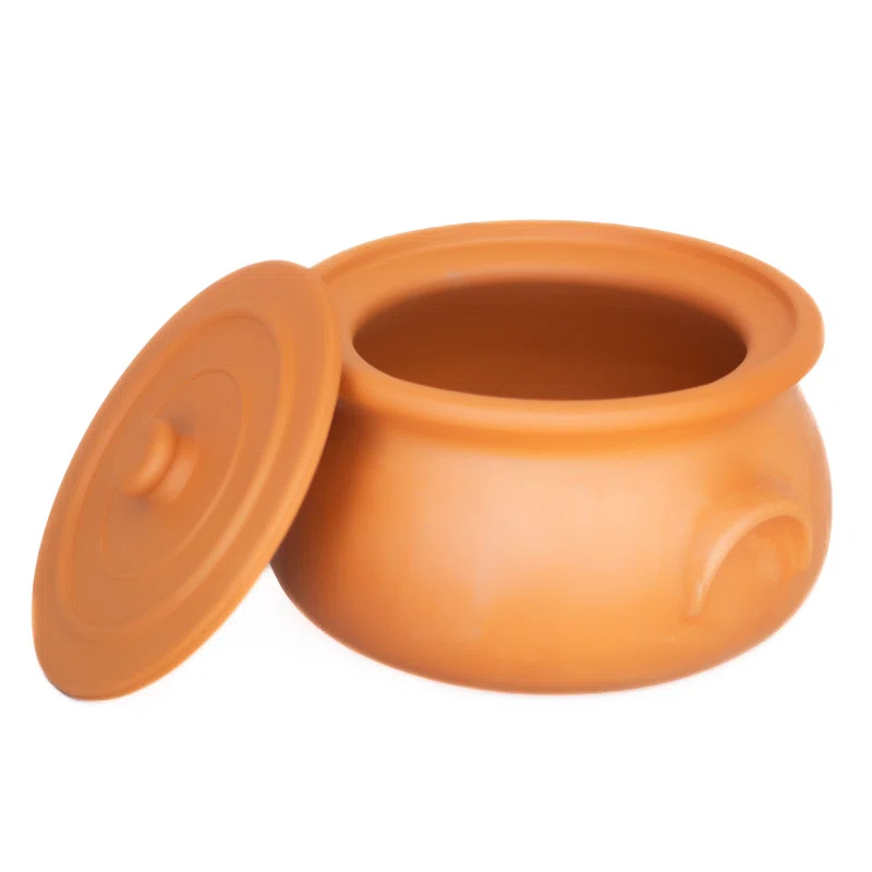 Hakan Hakan Suphan Handmade 7.6-Quart Large Clay Cooking Pot with Lid, Unglazed