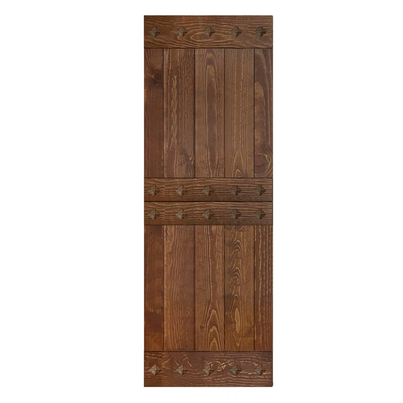 IsLife 84'' Solid Wood Paneled Matte without Installation Hardware Kit Barn Door