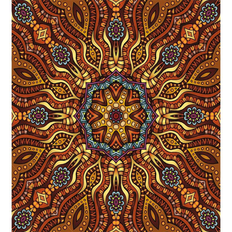 Ambesonne India Ethnic Eclectic Floral Duvet Cover Set