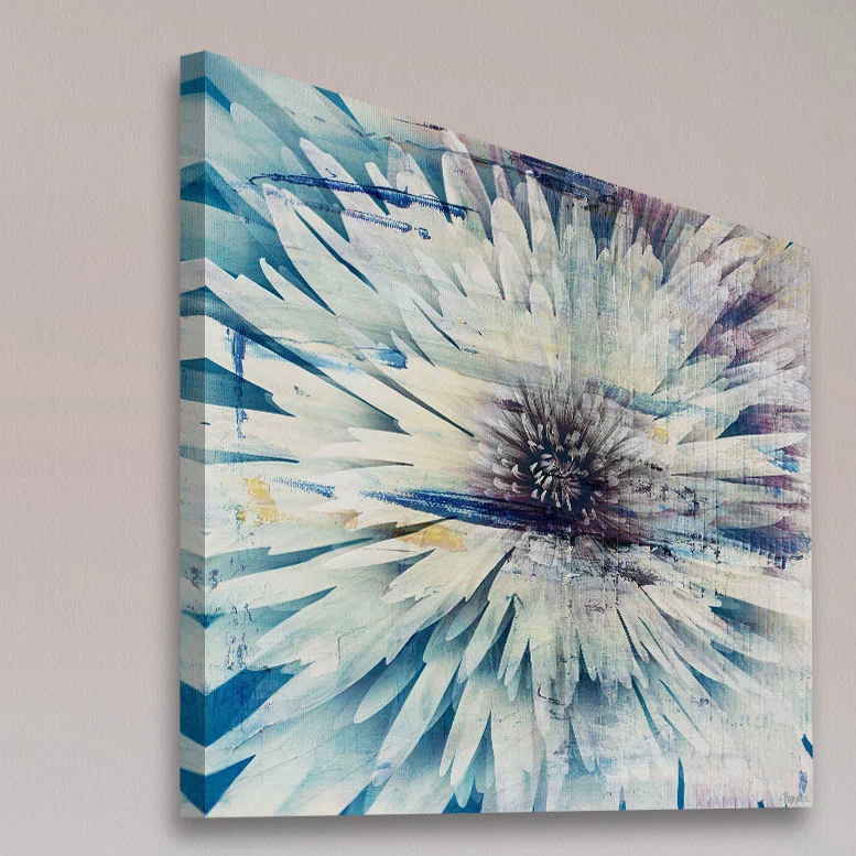 Parvez Taj Rustic Floral " White Burst Bloom " by Parvez Taj