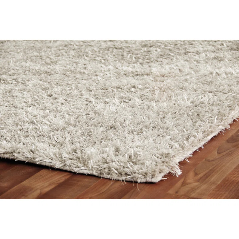 EXQUISITE RUGS Exquisite Rugs Viscose Shaggy Handmade Handloomed Viscose Gray Area Rug