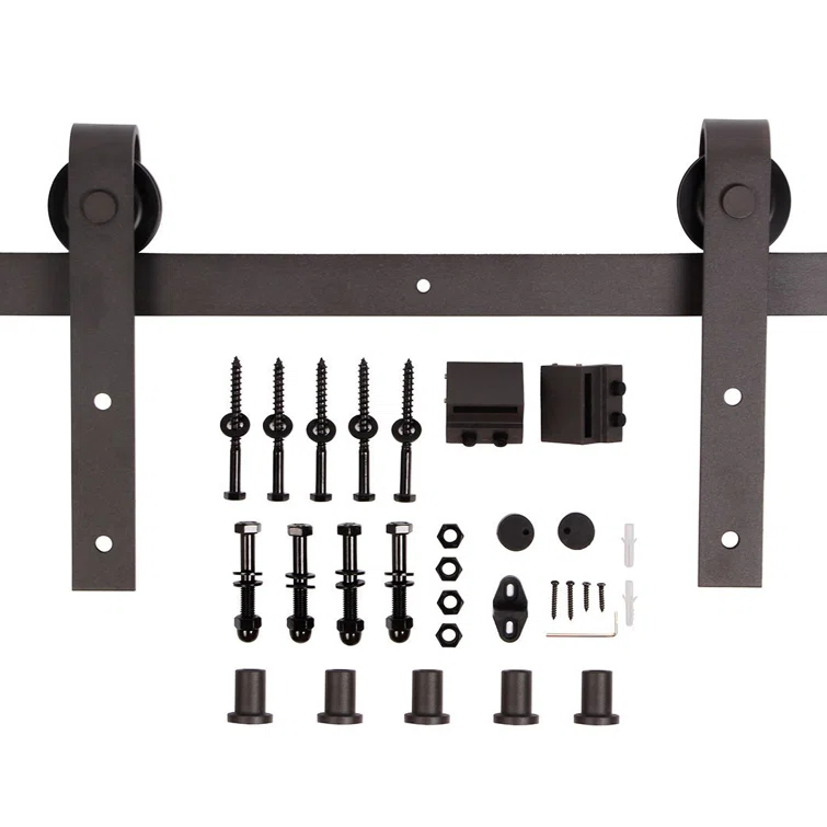 IsLife 84'' Solid Wood Paneled Matte with Installation Hardware Kit Barn Door