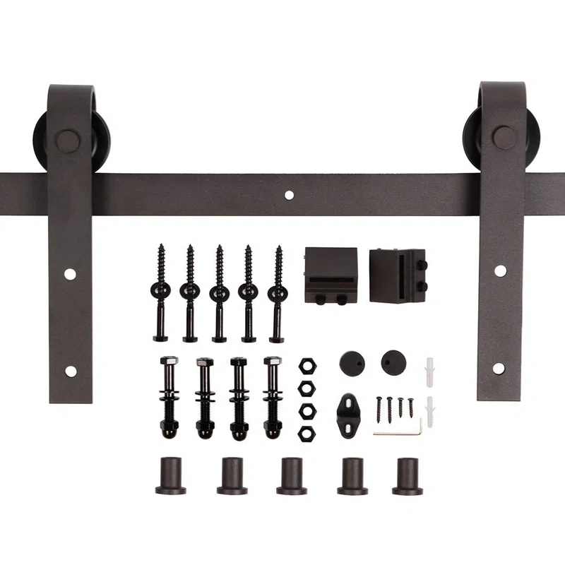 IsLife 84'' Solid Wood Paneled Matte with Installation Hardware Kit Barn Door