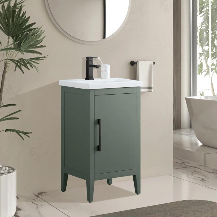 Vanity Art 20'' Single Bathroom Vanity with Ceramic Top