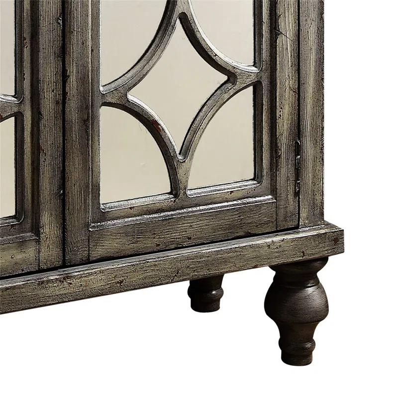 Rosdorf Park Weathered Grey 2-Door Console Table