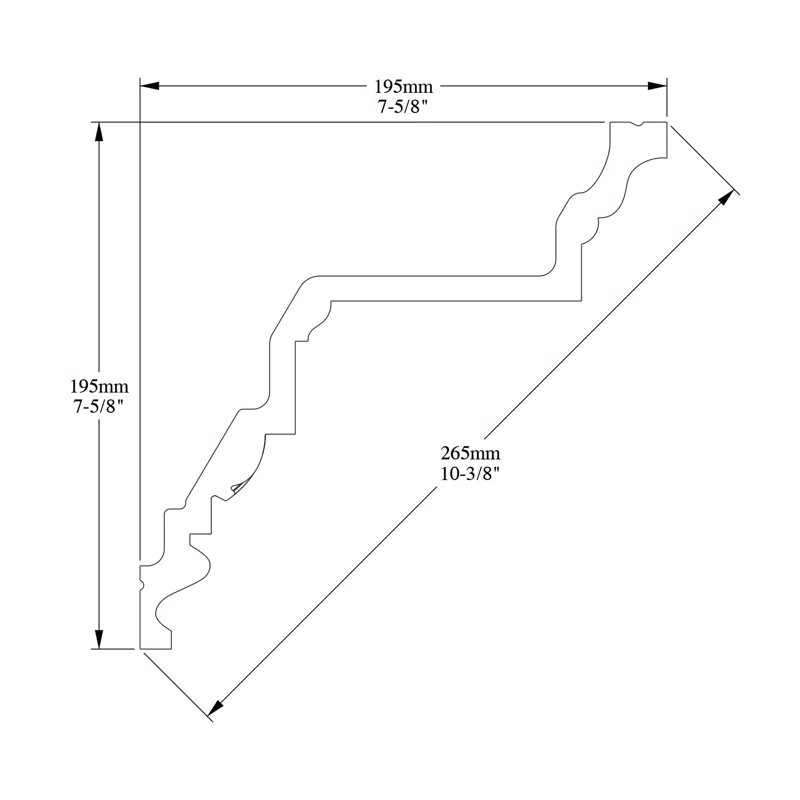 7-5/8 in x 7-5/8 in x 78-3/4 in Egg and Dart, and Beads Primed White Polyurethane Crown Moulding
