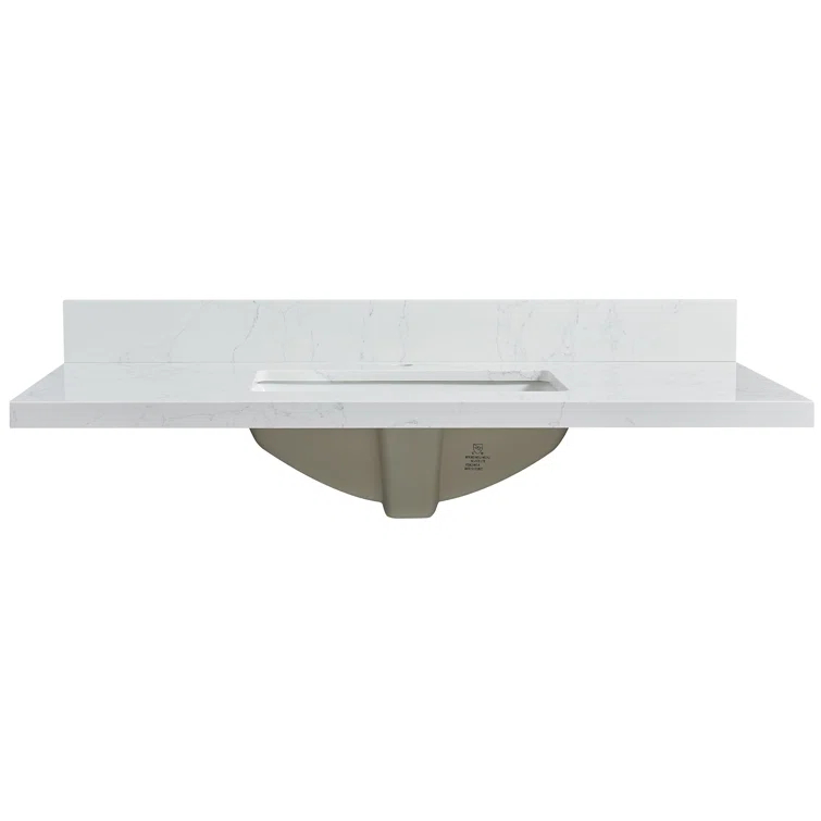 Vinnova Malaga 43'' Stone Single Bathroom Vanity Top with Sink