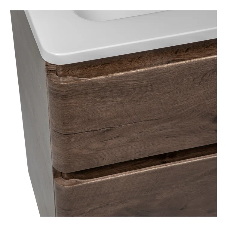 Bath Oasis 39.1'' Single Bathroom Vanity with Ceramic Top with Mirror