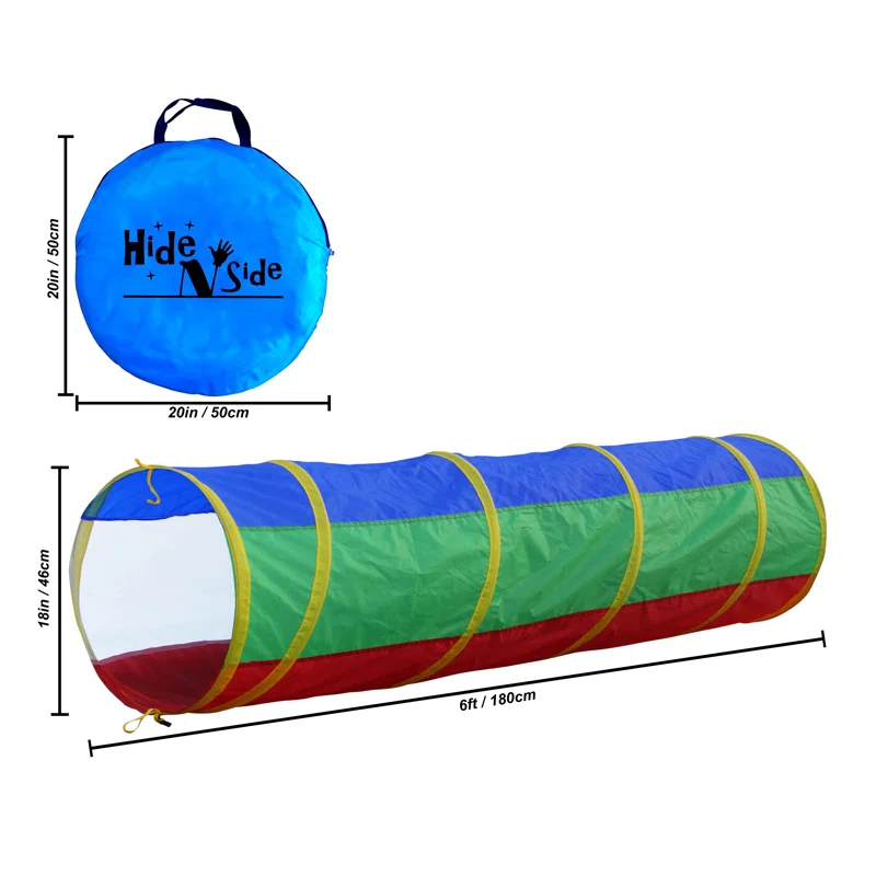 Hide N Side 18'' W x 72'' D Indoor / Outdoor Polyester Pop-Up Play Tunnel