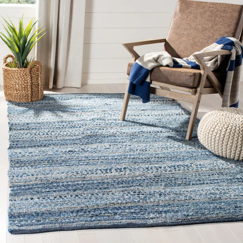 Bungalow Rose Montauk Hand Woven Performance Geometric Rug
