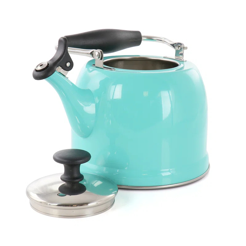 Martha Stewart 2.2 Quart Stainless Steel Tea Kettle in Teal