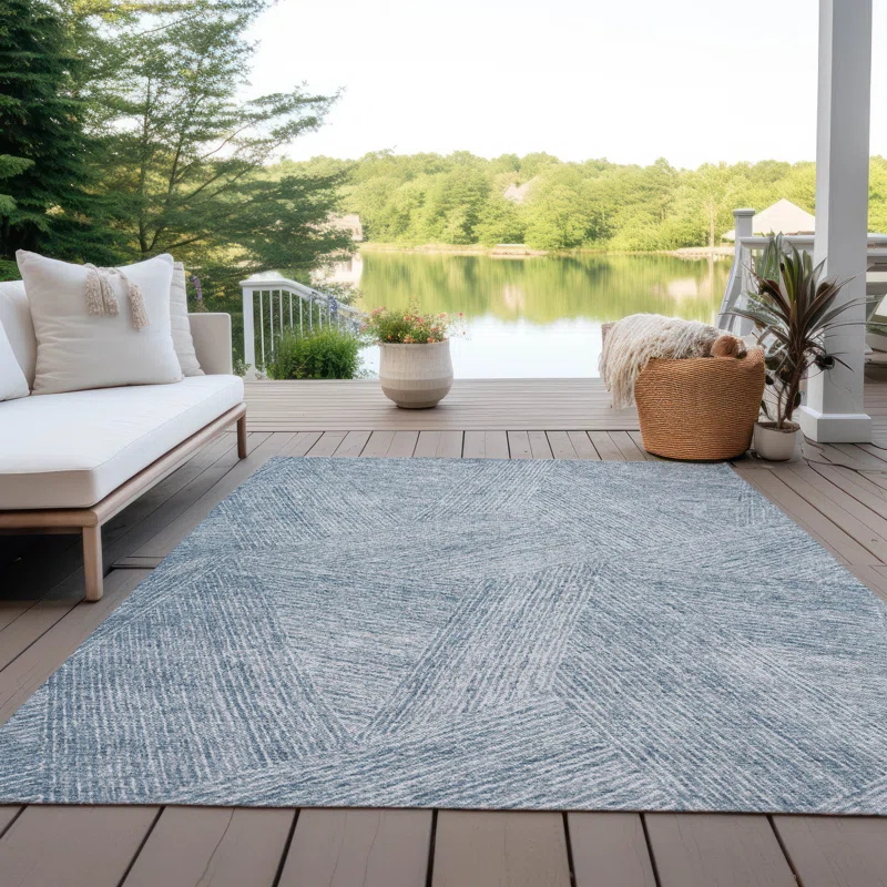 Machine Washable Indoor/Outdoor Chayden ACN991 Denim Rug