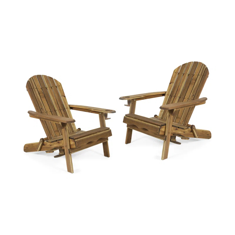 Highland Dunes Mccombs Solid Wood Folding Adirondack Chair (Set of 2)