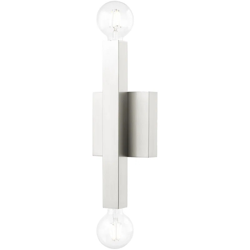 Lighting Lumens 2-Light Brushed Nickel ADA Wall Sconce: with Stainless Steel Base for Modern Lighting