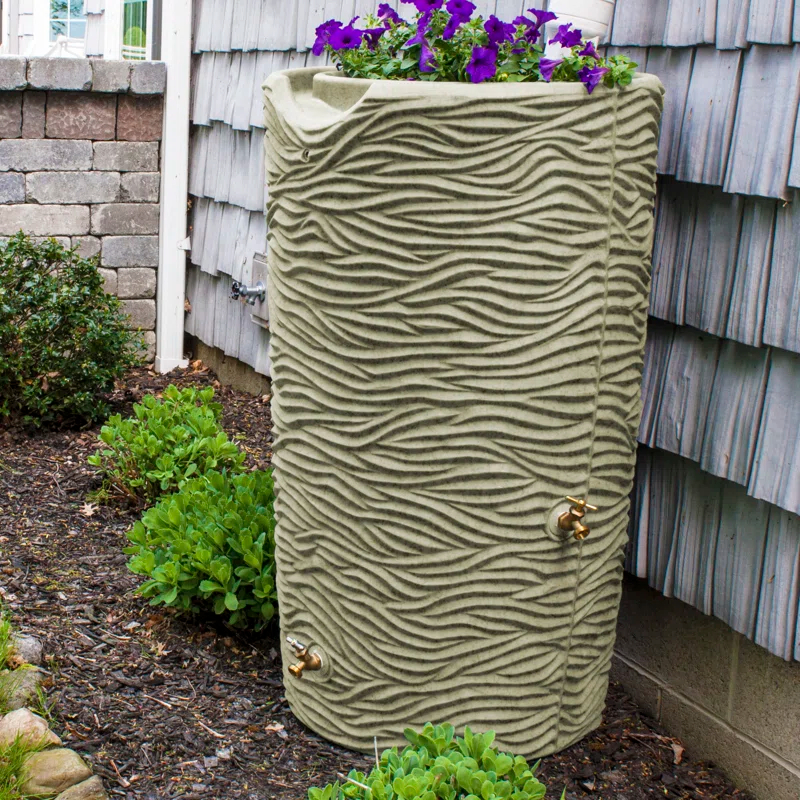 Loon Peak® Loon Peak® 65 Gallons Plastic Drainable Planter Rain Barrel