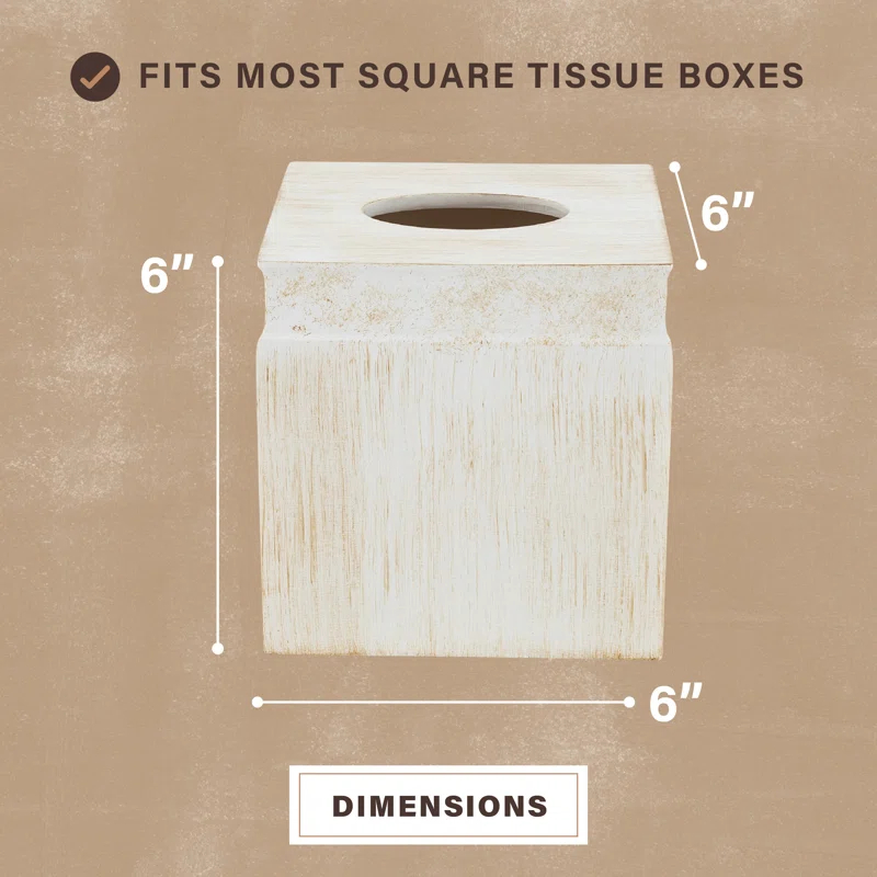 Creative Scents Rustic Luxe Square Tissue Box Cover