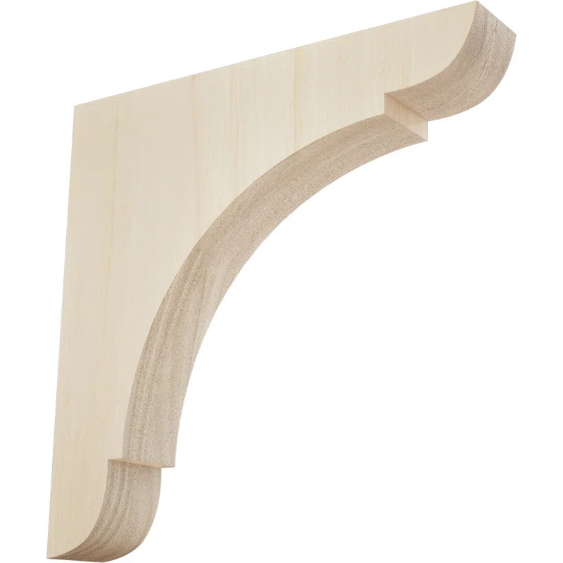 Ekena Millwork 1 3/4"W x 10"D x 10"H Large Olympic Wood Bracket, Rubberwood