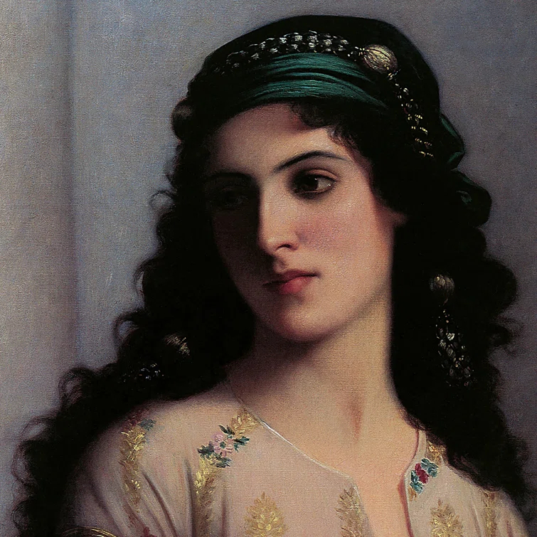 Vault W Artwork "Jewish Girl in Tangiers" by Charles Landelle Framed Print on Canvas