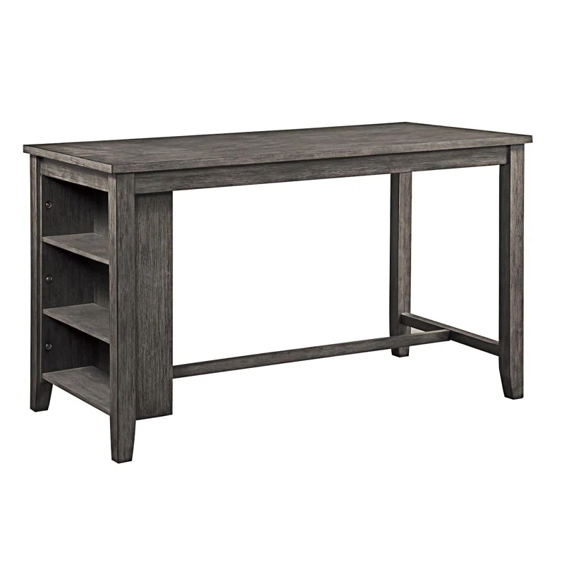 HMLIFE Modern Counter Height Table With Built-In Shelves