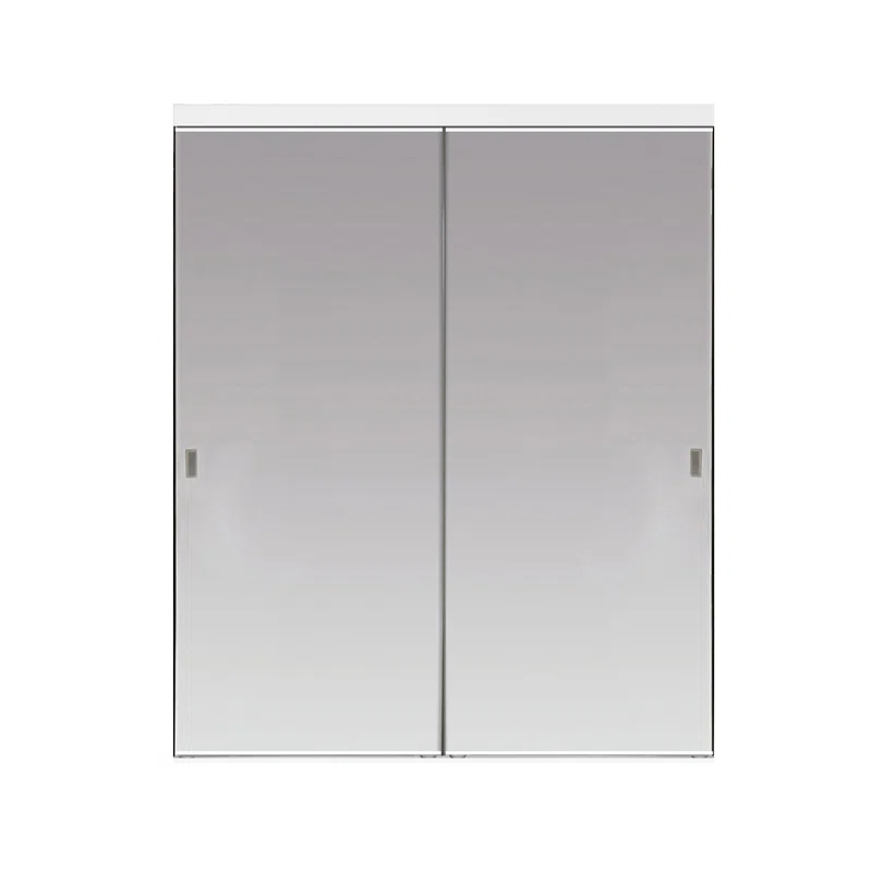 Custom Door and Mirror 96'' Hollow Mirrored Sliding Closet Doors