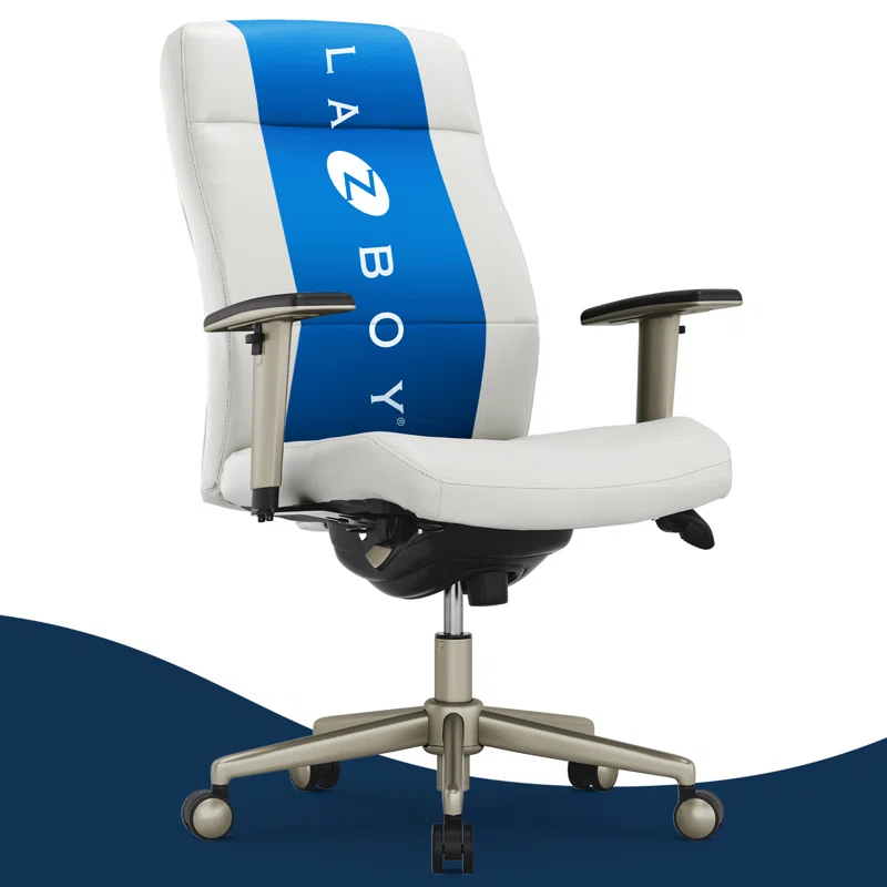 La-Z-Boy Baylor Bonded Leather Adjustable Ergonomic Executive Office Chair with Lumbar Support