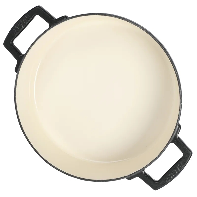 Babish 3 Quarts Non-Stick Enameled Cast Iron Braiser with Lid