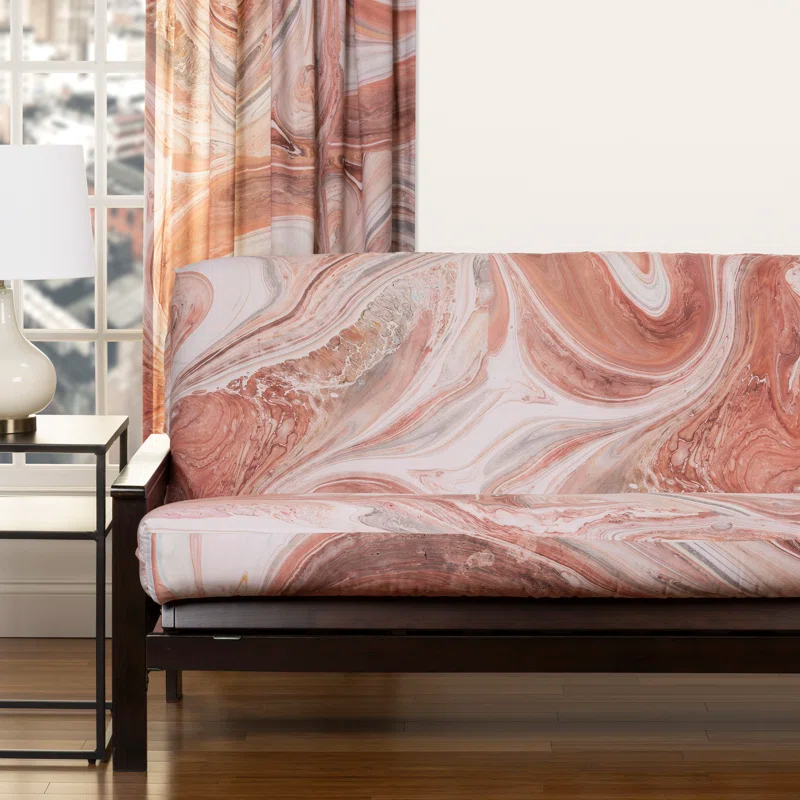 THE ART OF MARBLING Polyester Box Cushion Futon Slipcover