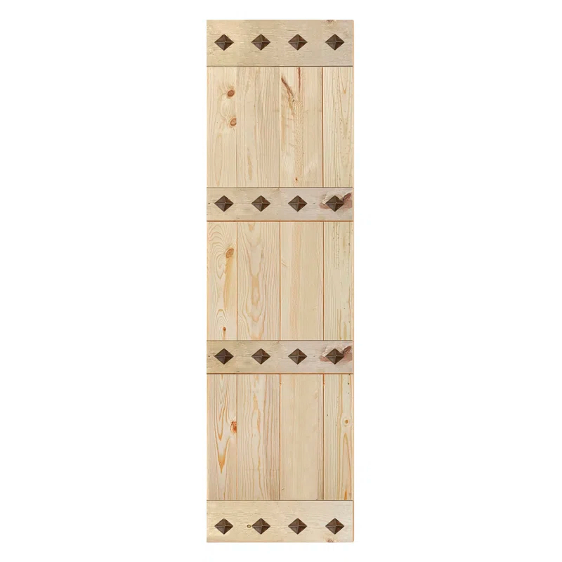 IsLife 84'' Solid Wood Paneled Matte without Installation Hardware Kit Barn Door