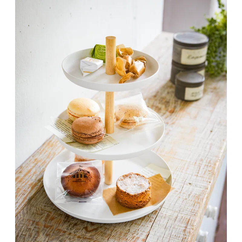 Yamazaki Home Tosca Yamazaki Home 3-Tier Food Serving Stand, Appetizer & Dessert Tray Party Organizer
