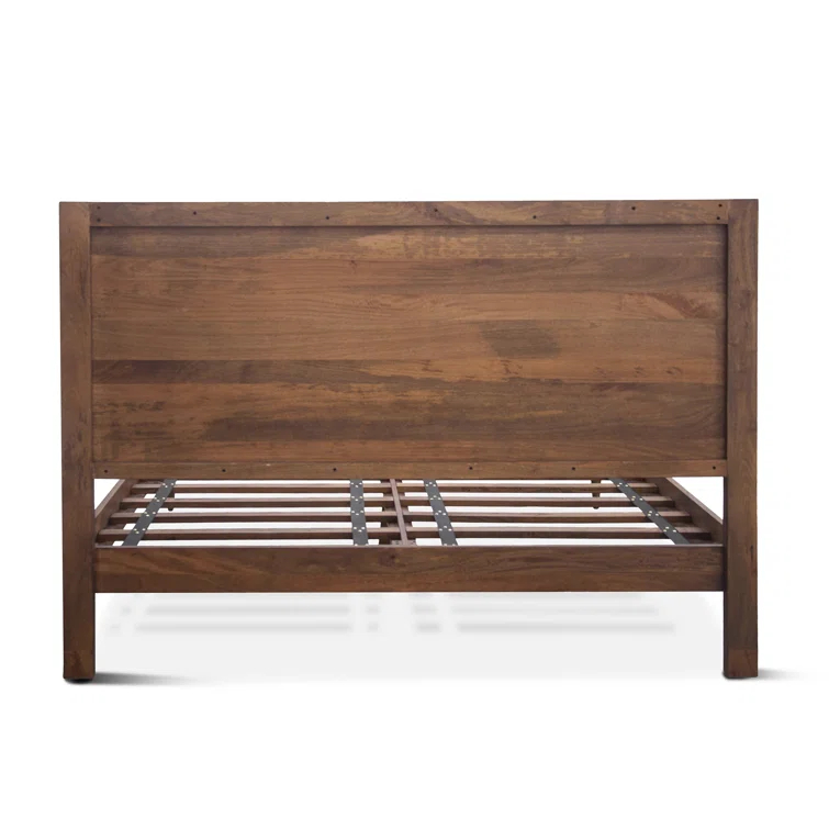 Santa Cruz Queen Dark Brown Mango Wood Platform Bed with Slats