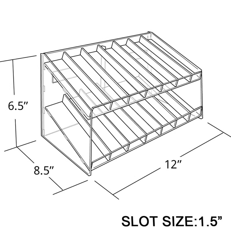 Azar Displays Two-Tier 14 Compartment Display, 7-Comp per Tier. Dimensions: 12" W x 8.5" D x 6.5" H