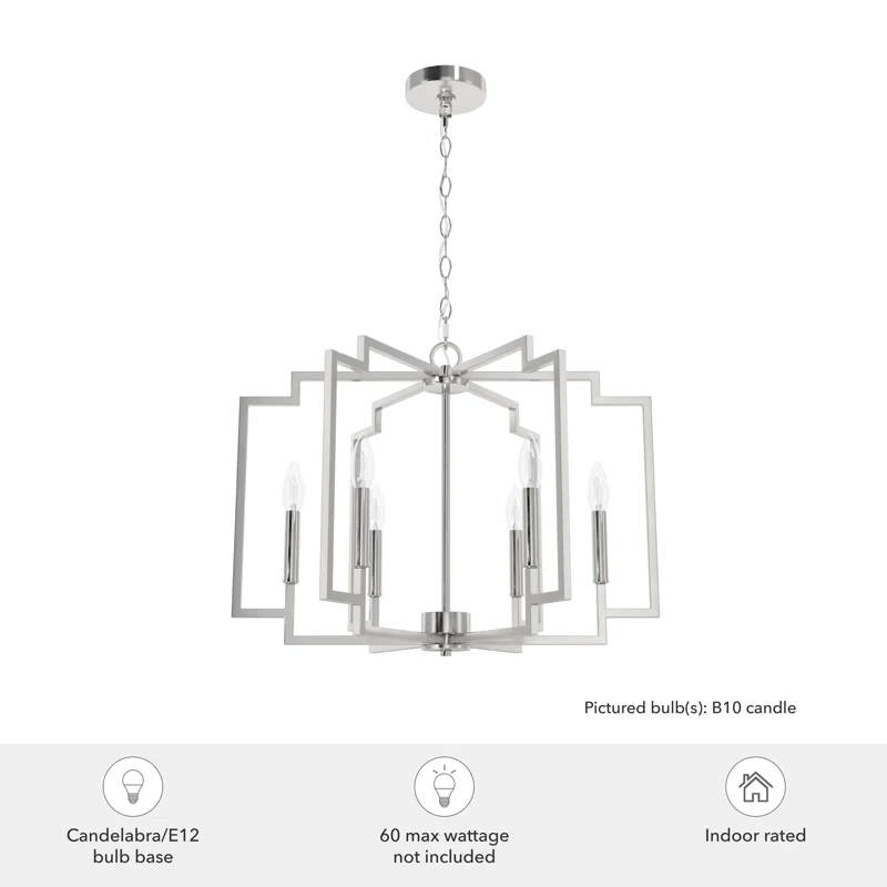 Hunter Fan Hunter 30 Inch Zoanne 6 Light Chandelier Ceiling Light Fixture
