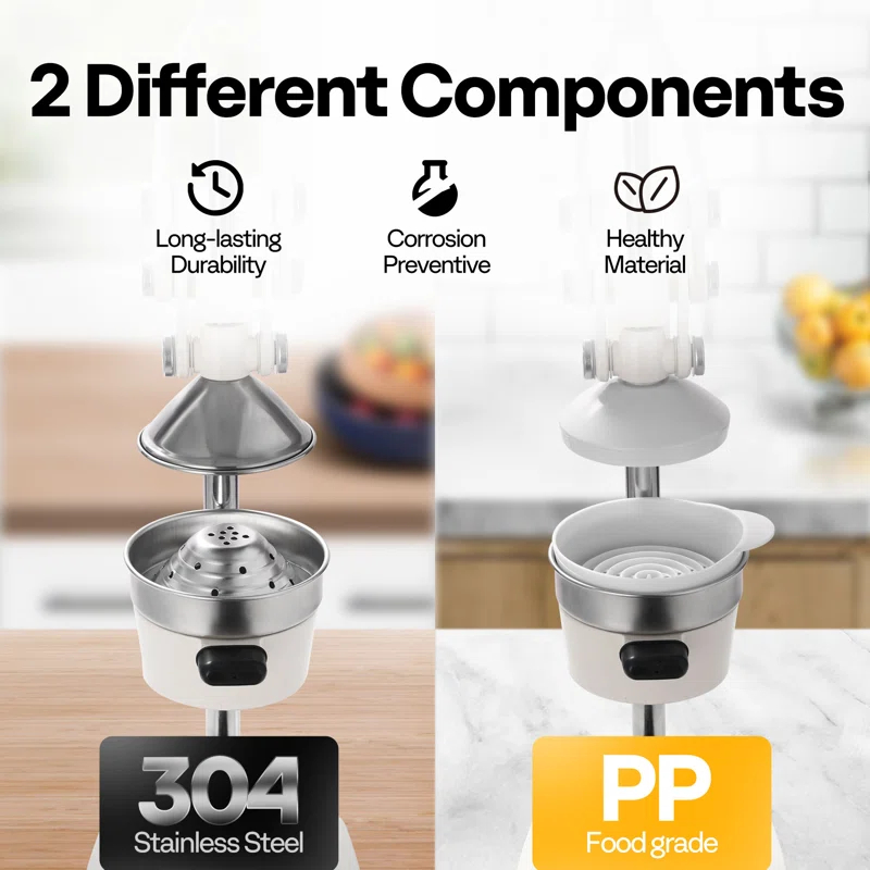 VIVOHOME Stainless Steel Black Manual Hand Press Orange Juicer Machine