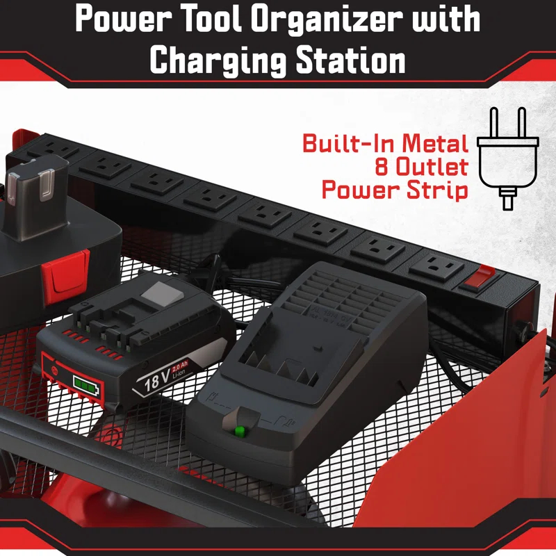 Stalwart Power Tool Organizer Wall Mount With Charging Station | Wayfair