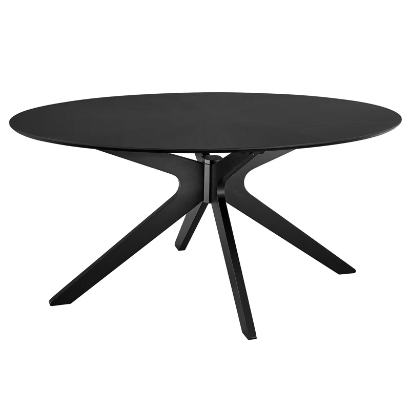 Modway Crossroads Oval Wood Dining Table In Black