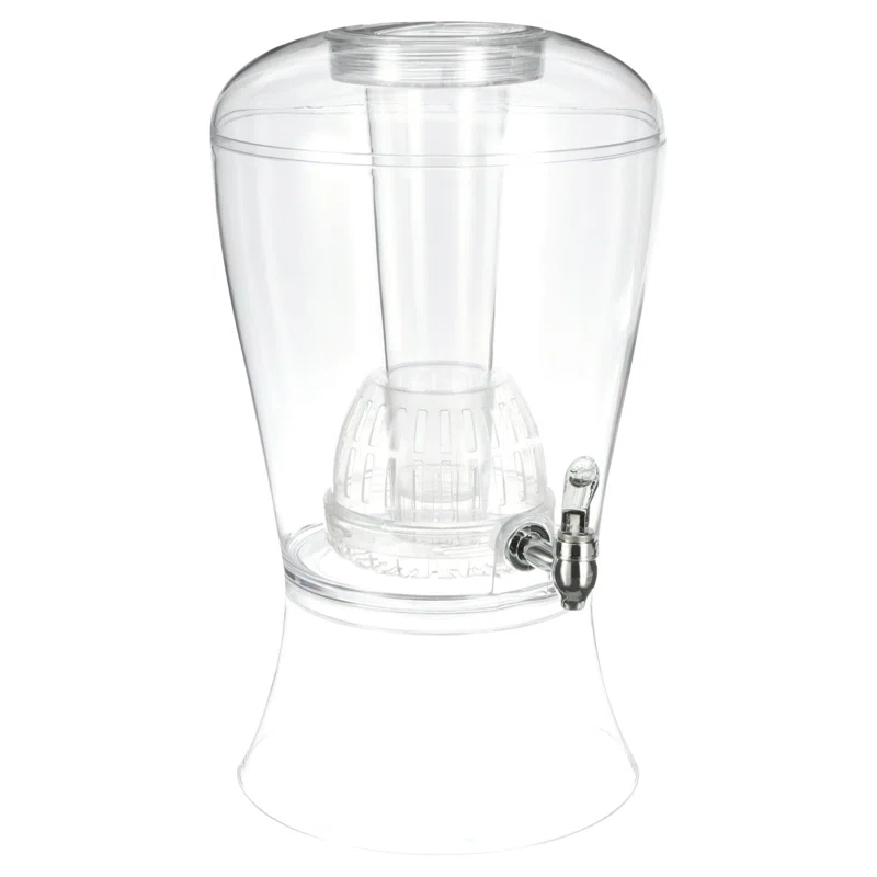 Bloomsbury Market Beverage Dispenser With Ice Cylinder And Fruit Infuser, 3 Gallon, Clear