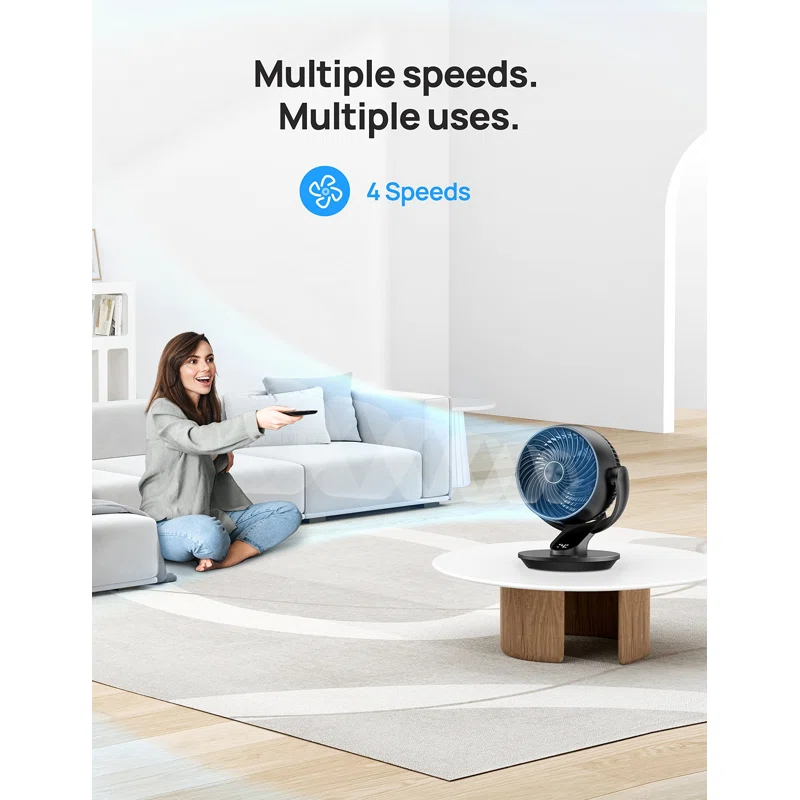 BEACHWATER POOL & SPA, LLC Table Fan For Bedroom, 13-Inch Oscillating Air Circulator Fan, 120° Tilt Adjustment, 28Db Ultra-Quiet, 70Ft Powerful Airflow, 4 Speeds Desk Fans With Remote For Whole Room, Home, Office